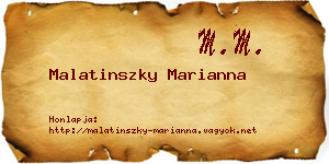 Malatinszky Marianna névjegykártya